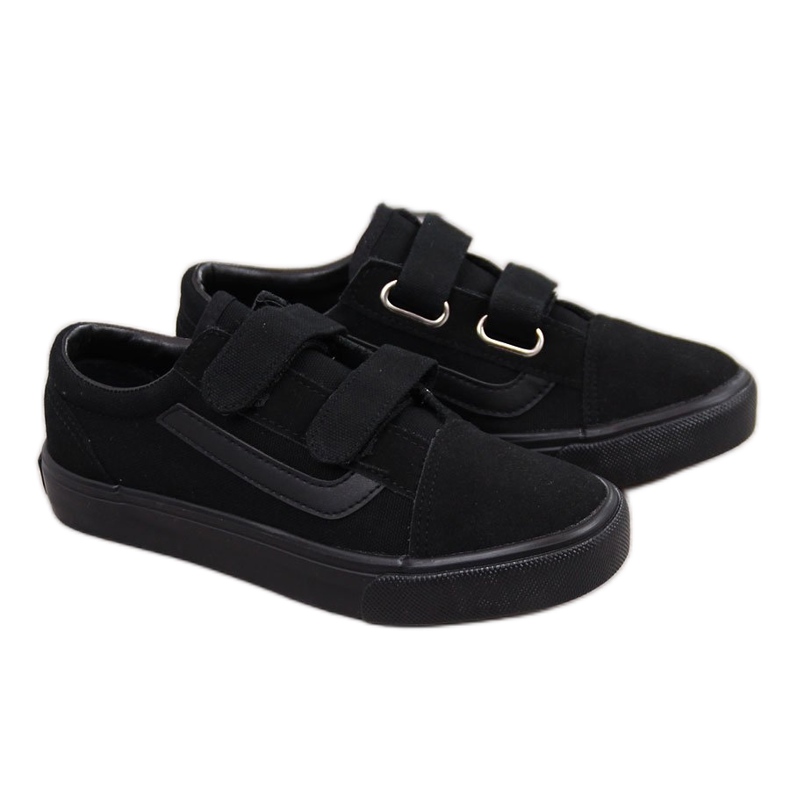 Sneakers nere da bambino Atletico nere con velcro nero