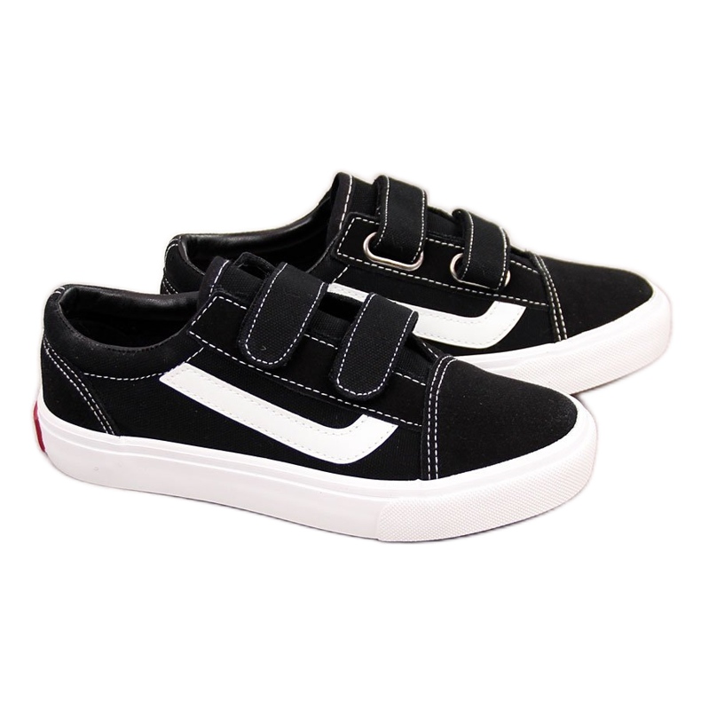 Sneakers nere da bambino Atletico nere con velcro nero