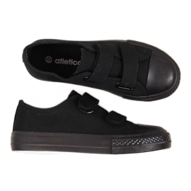 Sneakers nere da bambino Atletico nere con velcro nero