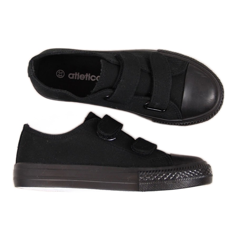 Sneakers nere da bambino Atletico nere con velcro nero