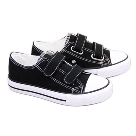 Sneakers nere da bambino Atletico nere con chiusura strappo nero