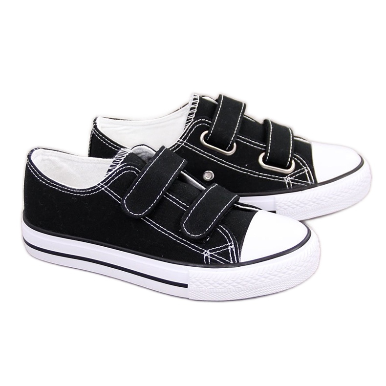 Sneakers nere da bambino Atletico nere con chiusura strappo nero