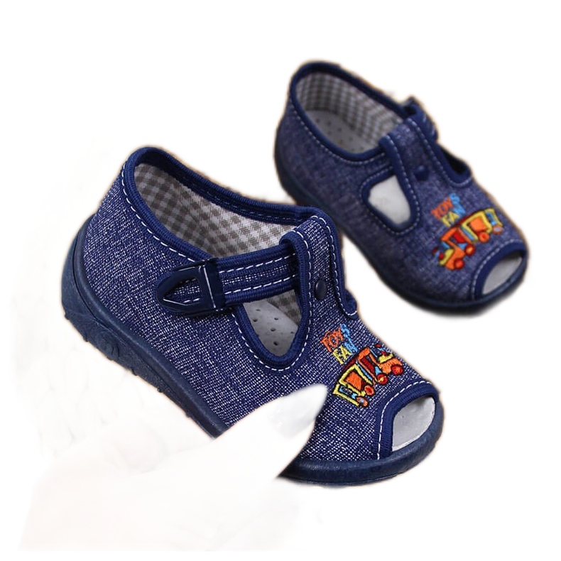 Ciabatte bambino sandali casa blu navy Nazo