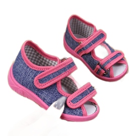 Ciabatte da bambina, sandali, Nazo blu navy e rosa