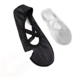 Ballerine in pelle con elastici neri Nazo nero