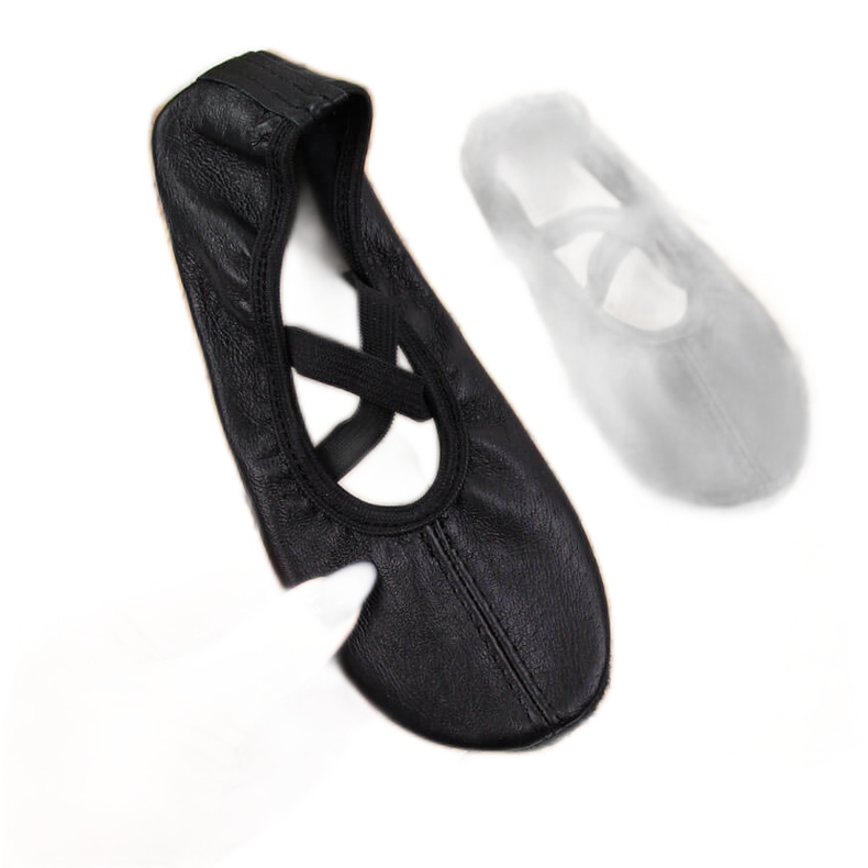 Ballerine in pelle con elastici neri Nazo nero