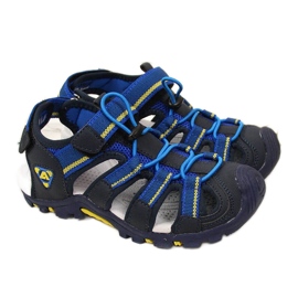 Sandali da bambino con velcro American Club blu navy