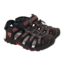 Sandali da bambino con velcro neri American Club nero