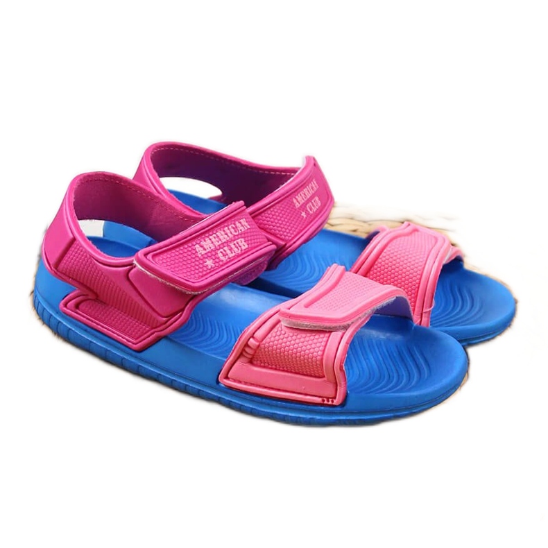 Sandali American Club in schiuma con velcro per ragazze rosa