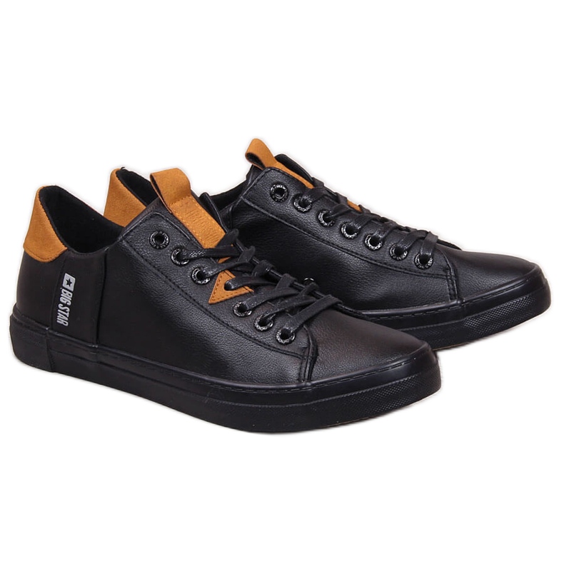 Scarpa bassa da uomo in ecopelle nera Big Star GG174026 nero