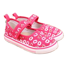 Ciabatte ballerine in velcro per scuola materna Atletico rosa