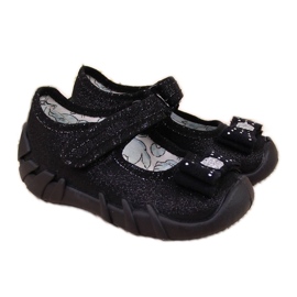 Ciabatte ballerine da bambina Befado nere con velcro nero