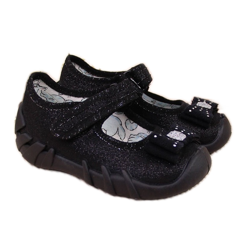Ciabatte ballerine da bambina Befado nere con velcro nero