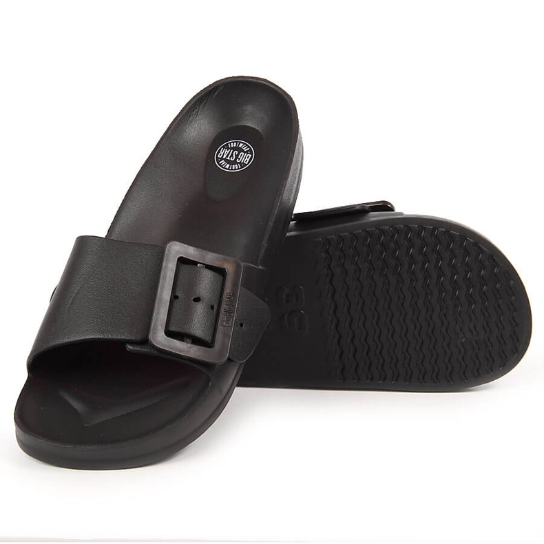 Ciabatte da spiaggia da donna nere in schiuma Big Star FF274A389 nero