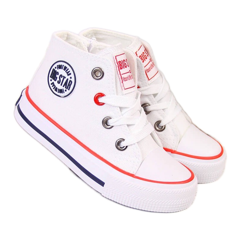 Sneakers da bambino bianche con zip Big Star HH374083 bianca