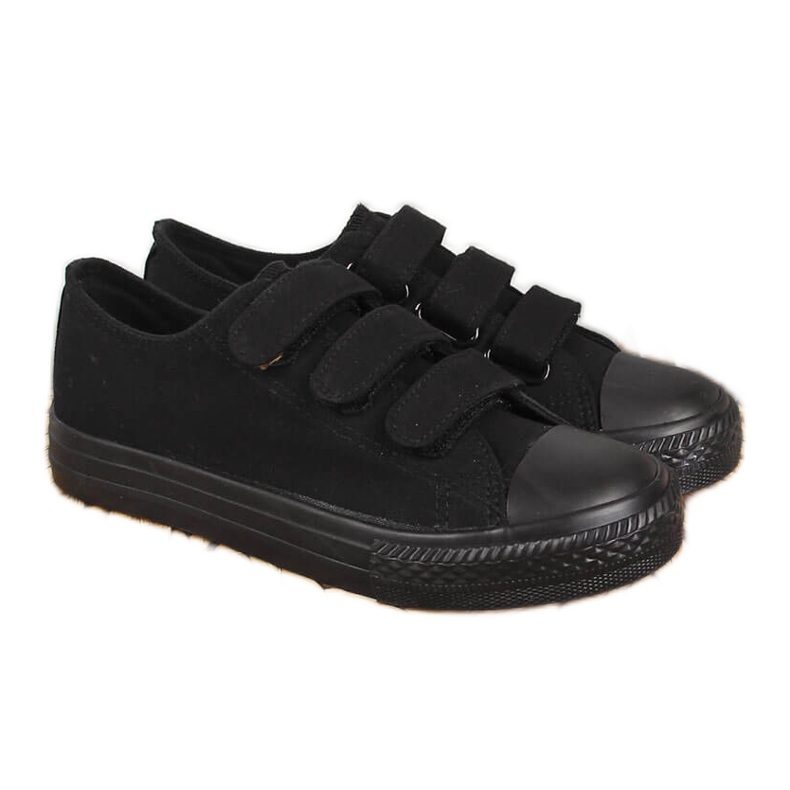 Sneakers basse da bambino Atletico nere con chiusura in velcro nero