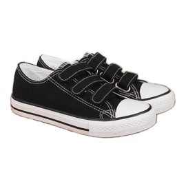 Sneakers basse da bambino Atletico nere con chiusura in velcro nero