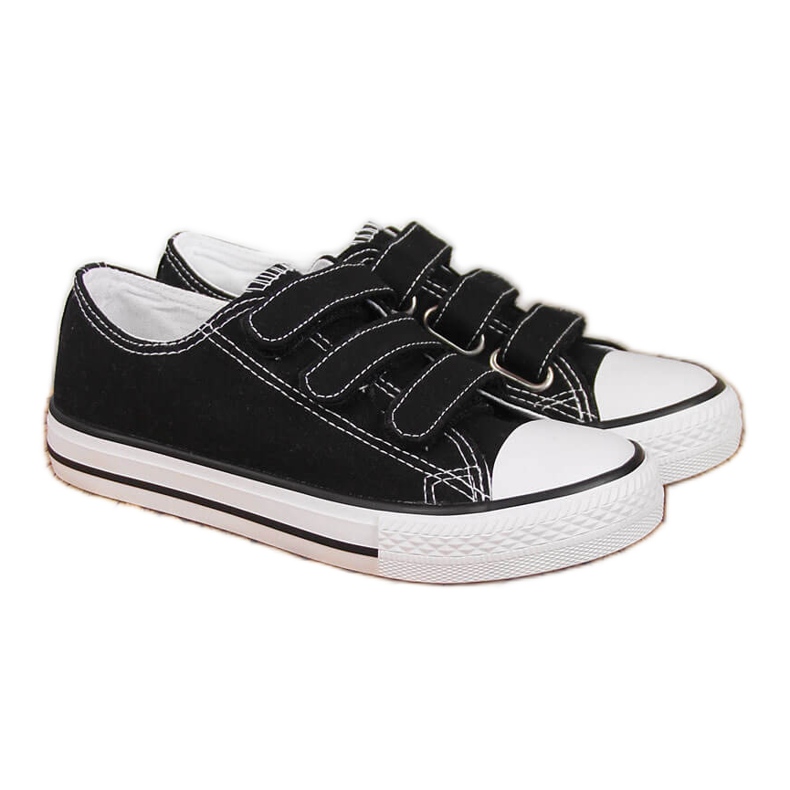 Sneakers basse da bambino Atletico nere con chiusura in velcro nero