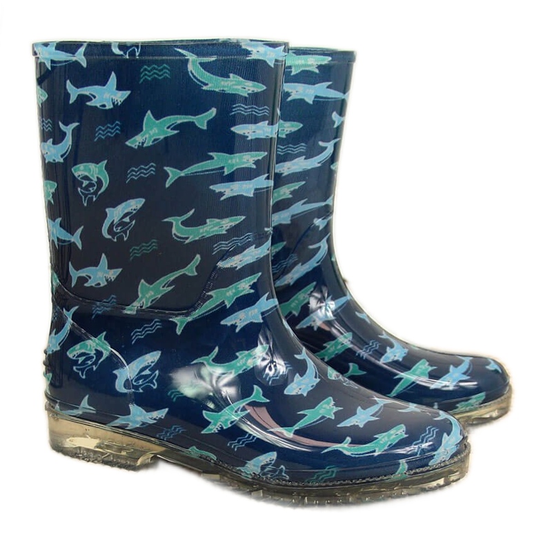 T.Sokolski Galosce da bambino con squali blu navy di T. Sokolski