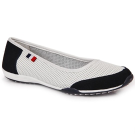 Ballerine Filippo da donna traforate bianche e blu navy bianco