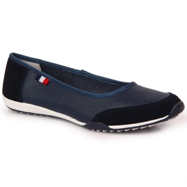 Ballerine da donna in pelle blu navy Filippo