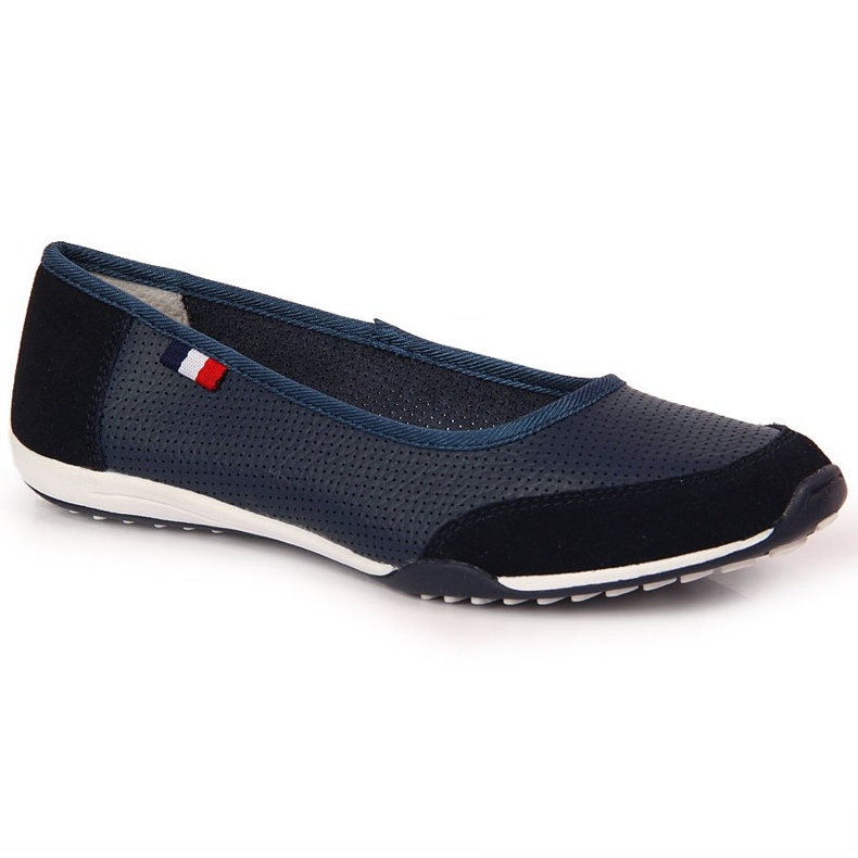 Ballerine da donna in pelle blu navy Filippo
