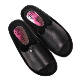 Ciabatte da donna in pelle nera Filippo platform nero