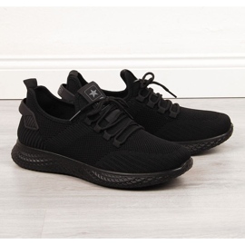 Scarpe sportive da uomo con rete nera NEWS nero