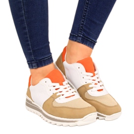 Scarpe sportive da donna bianche e beige Rieker M6910 bianco