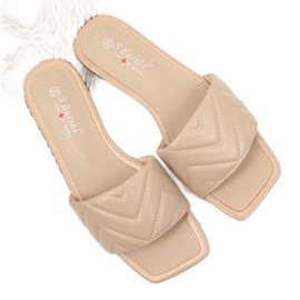 S.Barski Ciabatte da donna trapuntate beige S. Barski
