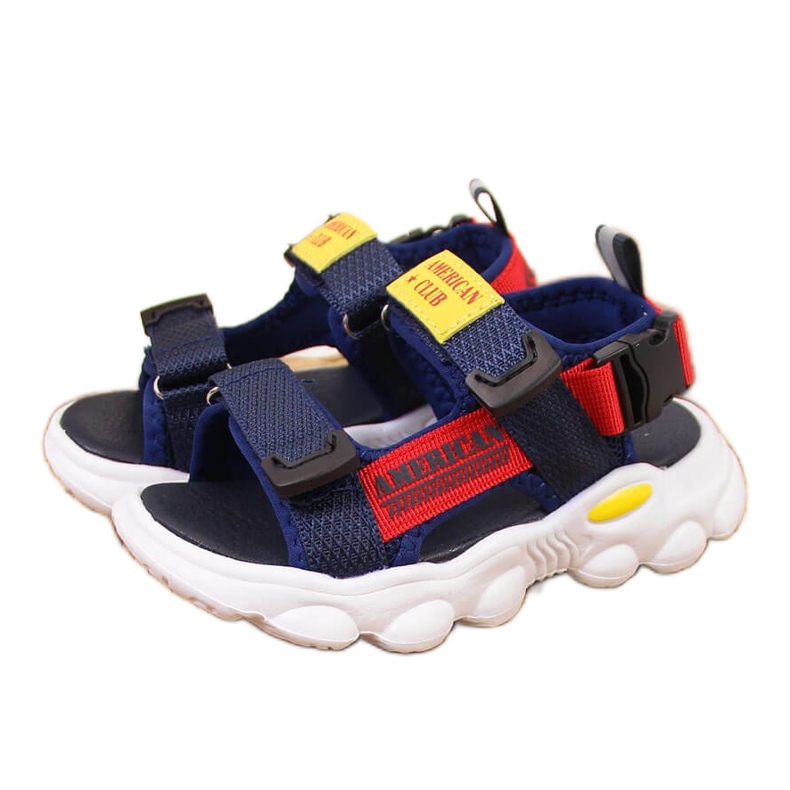 Sandali con velcro blu navy American Club per ragazzi