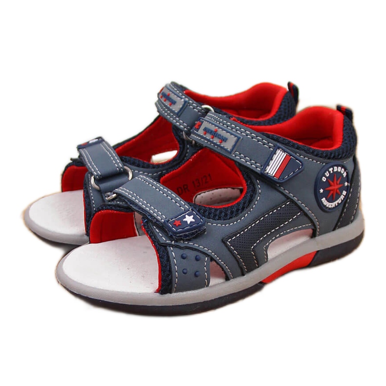 Sandali con velcro blu navy American Club per ragazzi