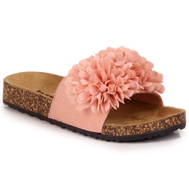 Ciabatte da donna con un fiore, rosa Jezzi