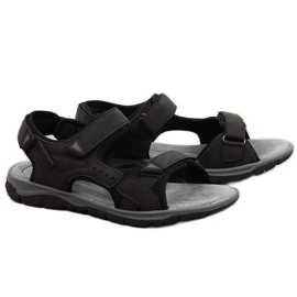 Sandali sportivi da uomo Black American Club con velcro nero
