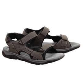 Sandali sportivi da uomo grigi con velcro di American Club grigio