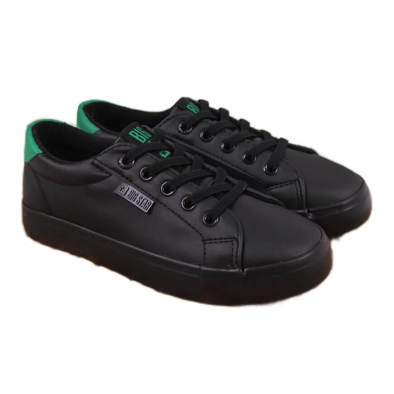 Sneakers da bambino basse in ecopelle nere Big Star DD374147 nero