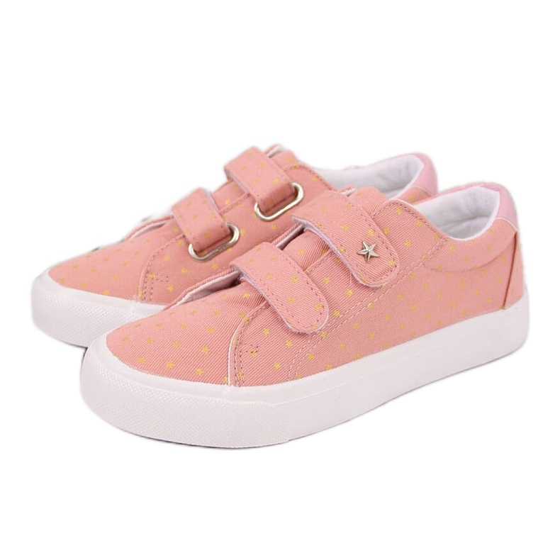 Sneakers da bambina con velcro stelle rosa Atletico