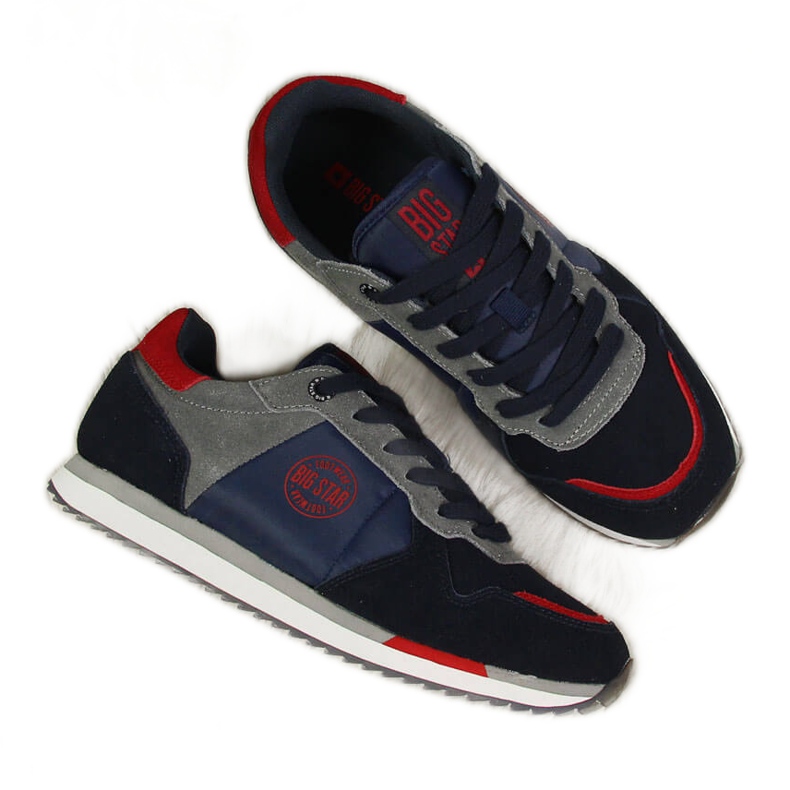 Scarpe sportive in pelle blu navy Big Star GG274A055 multicolore
