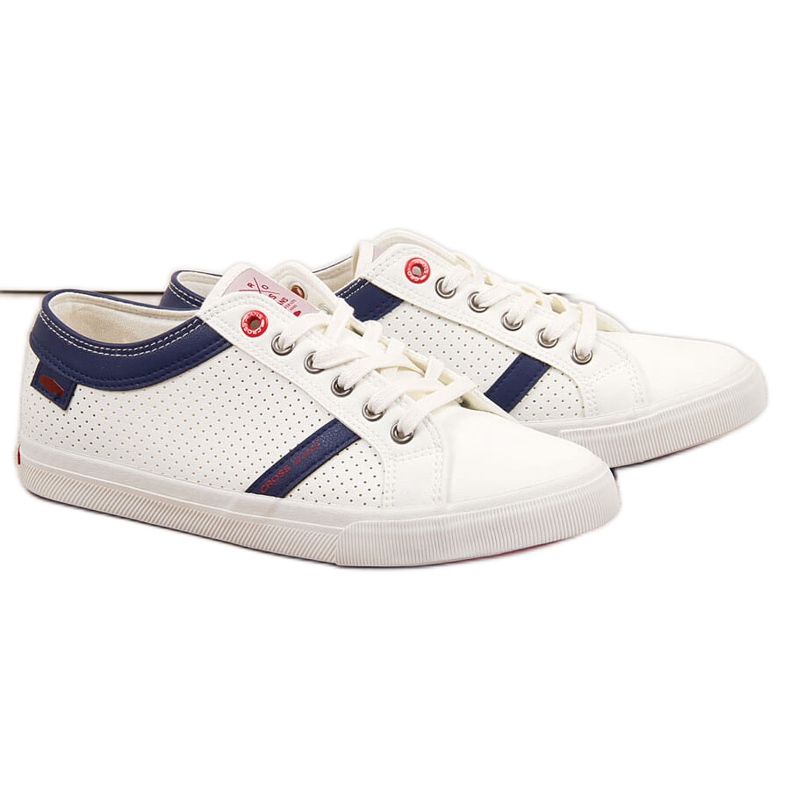 Sneakers basse da uomo bianche in ecopelle Cross Jeans II1R4005C bianca