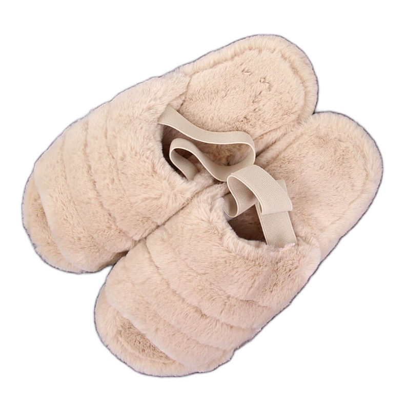 Pantofole da donna in pelliccia beige Seastar