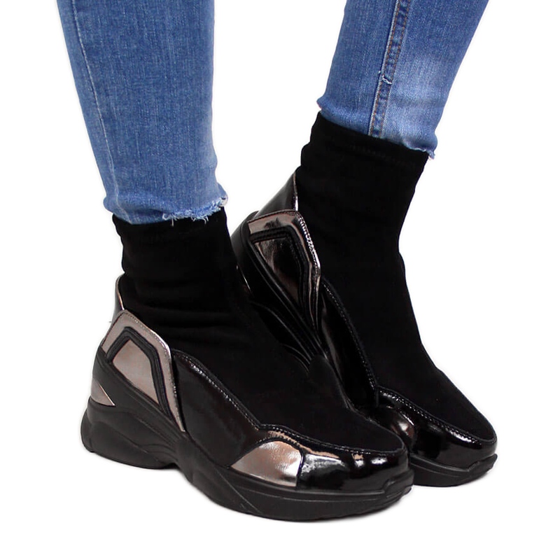 Sneakers da donna, zeppa nera T.Sokolski nero