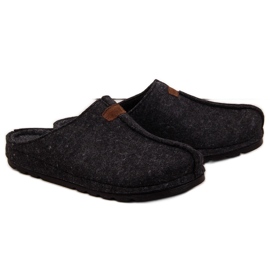Pantofole da uomo in feltro pantofole nere Panto Fino II167010 nero