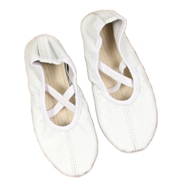 Ballerine da donna in pelle con elastici, Nazo bianche bianco
