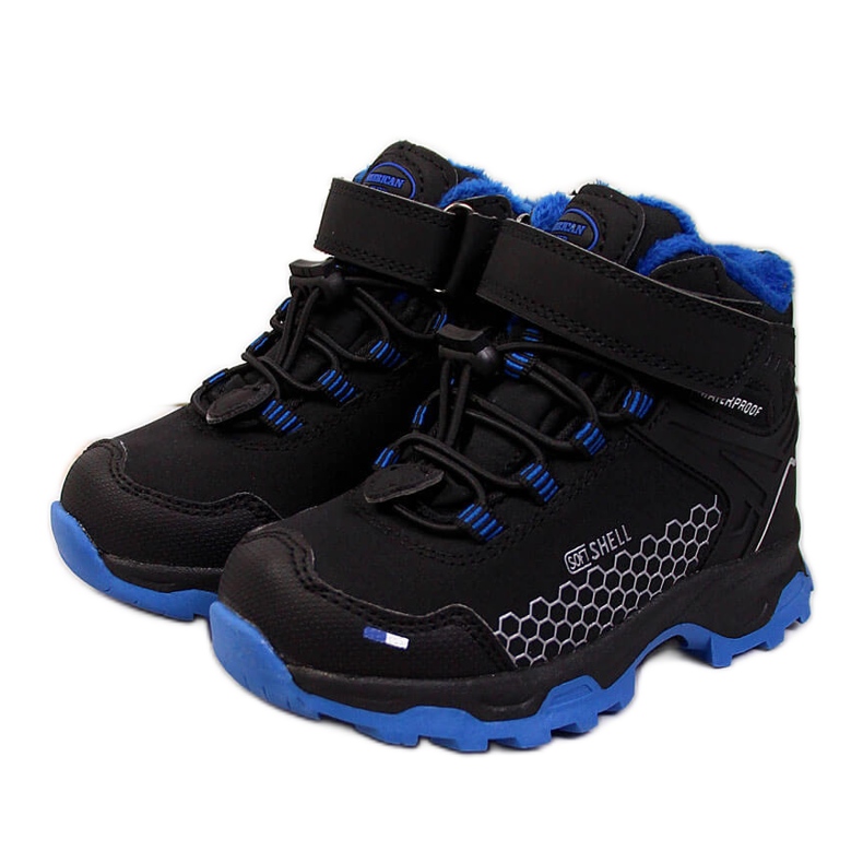 Doposci da trekking impermeabili neri American Club nero blu