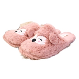 Ciabatte da donna in pelliccia con orecchie rosa Cloxx