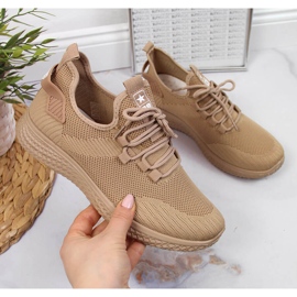 Scarpe sportive in rete beige chiaro NEWS