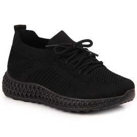 Scarpe sportive da bambino in rete nera NEWS nero