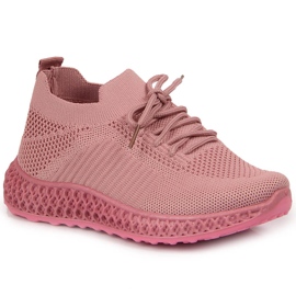 Scarpe sportive da bambina in rete rosa NEWS