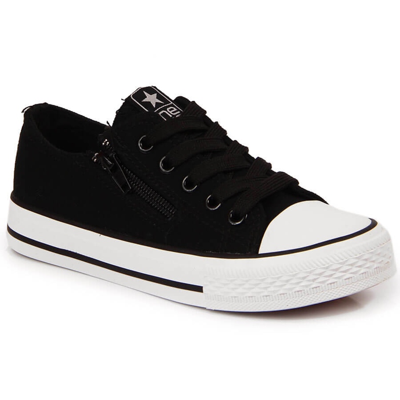 Sneakers da bambino NEWS nere con cerniera nero