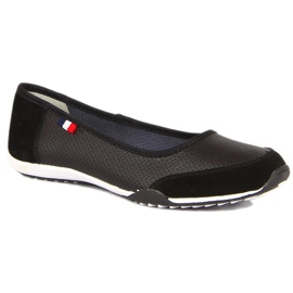 Ballerine traforate da donna in pelle nera Filippo nero
